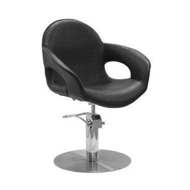 Fauteuil de coupe pour salon de coiffure Capricious  coloris  croco noir base ronde