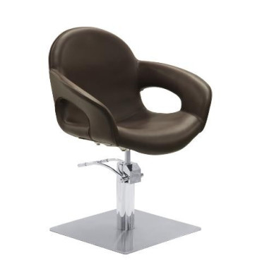 Fauteuil de coupe pour salon de coiffure Capricious  coloris brun base carrée