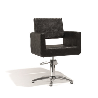 Fauteuil coiffage Felicitas croco Noir base étoile pour salon de coiffure, spécial coiffeur marque Sibel Furniture 