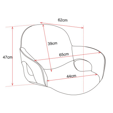 Dimensions fauteuil Capricious Sibel