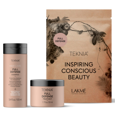 Travel Pack Full Defense contenant shampoing et masque Teknia de chez Lakmé