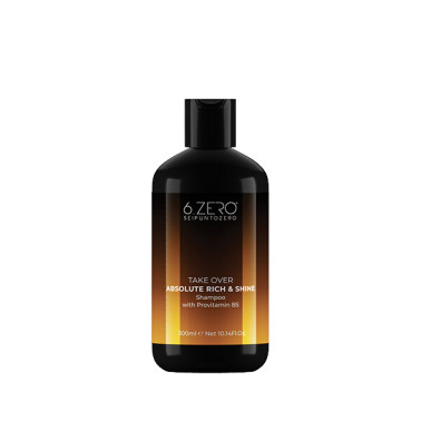 Shampoing 300 ml professionnel cheveux secs Absolut Rich&Shine marque 6Zero Take Over